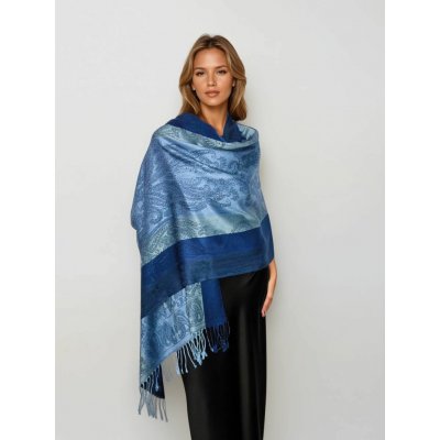Classic Scarf modrá vlněná šála – Zboží Dáma