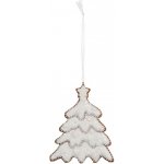 Clayre & Eef Závěsná dekorace zasněžený perníkový stromeček Frosted Ginger - 9*1*10 cm – Hledejceny.cz