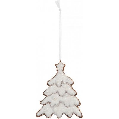 Clayre & Eef Závěsná dekorace zasněžený perníkový stromeček Frosted Ginger - 9*1*10 cm – Hledejceny.cz
