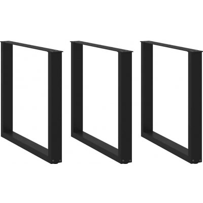 Omaxi 311436 Nohy k jídelnímu stolu ve tvaru U 3 ks černé 80 x 72-73 cm ocel – Sleviste.cz