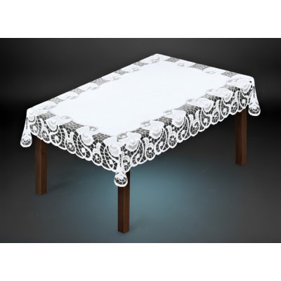 MyBestHome Žakárový ubrus SANDRA bílá 150x100cm – Sleviste.cz