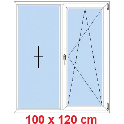 Soft Dvoukřídlé plastové okno 100x120 cm FIX+OS – Hledejceny.cz