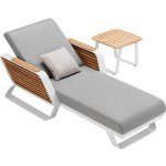 Higold NL Zahradní lehátko Wing White Grey s odkládacím stolkem s jachtařským lepidlem HG2049110WG – Hledejceny.cz