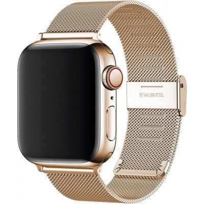 AW MILÁNSKÝ TAH SE ZAPÍNÁNÍM pro Apple Watch - Zlatý Šířka uchycení řemínku: 38/40/41mm, Barva: Zlatá IR-AWMTH006 – Zboží Mobilmania