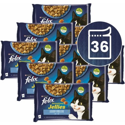 Felix Sensations Jellies lahodný výběr z ryb v želé 36 x 85 g – Zboží Mobilmania