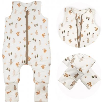 ESITO Spací pytel s nohavicemi Forest animals bílá – Zboží Mobilmania