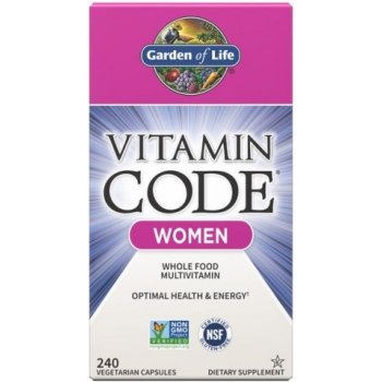 Garden of Life Raw Vitamin Code Women Multivitamín pro ženy 240 kapslí od 1  648 Kč - Heureka.cz
