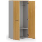 Primo Kancelářská šatní skříň 1 police, šatní tyč, 1781 x 800 x 500 mm, šedá / buk – Hledejceny.cz