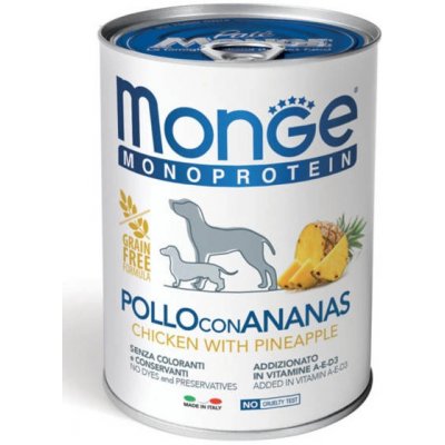 MONGE Dog Fruit Monoprotein Kuře s ananasem 400 g – Hledejceny.cz