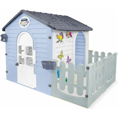 Mochtoys Zahradní domek modrobílý s plotem – Zboží Dáma