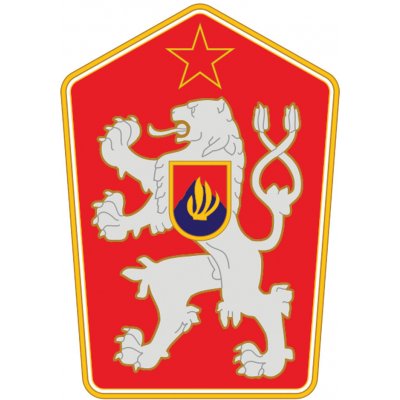 Samolepka znak ČSSR 8,5 x 6 cm - barevná – Sleviste.cz