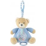 Teddies Medvěd natahovací hrací strojek s chrastítkem plyš 18x18cm modrý na kartě v sáčku – Zboží Mobilmania