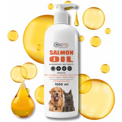 Gaczoo lososový olej pro psa a kočku Omega-3 a Omega-6 1000 ml – Hledejceny.cz