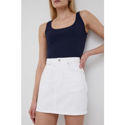 Pepe Jeans bavlněná džínová sukně Rachel Skirt mini jednoduchý bílá – Zboží Mobilmania