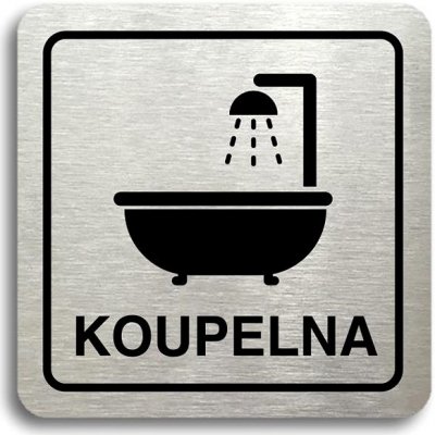 Accept Piktogram "koupelna II" (80 × 80 mm) (stříbrná tabulka - černý tisk)