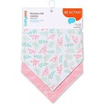BabyOno Dětský bryndáček/šátek 2D sada Listy, růžová/bílá – Zboží Dáma