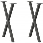 Omaxi Nohy k jídelnímu stolu ve tvaru X 2 ks antracitové 57 x 72-73 cm ocel 315748 – Zboží Mobilmania