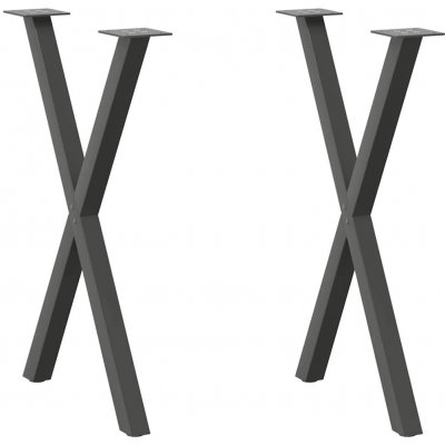 Omaxi Nohy k jídelnímu stolu ve tvaru X 2 ks antracitové 57 x 72-73 cm ocel 315748 – Zboží Mobilmania