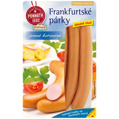 Ponnath ŘEZNIČTÍ MISTŘI Frankfurtské párky 200 g – Hledejceny.cz