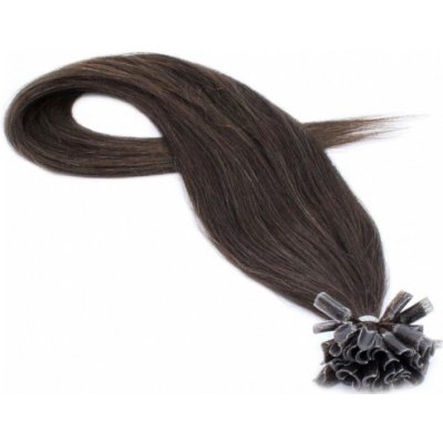 50cm 100% lidské vlasy pro metodu keratin 0,5g/pramen tmavě hnědá – Zboží Dáma