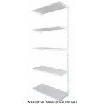 Biedrax Nástěnný regál přídavný 20 x 80 x 200 cm bílý 5 polic šedá – Zbozi.Blesk.cz
