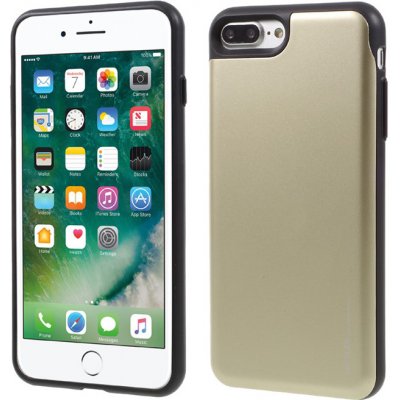 Kryt MERCURY Sky Slide pro Apple iPhone 7 / 8 - prostor pro platební karty - plastový / gumový - černý / zlatý