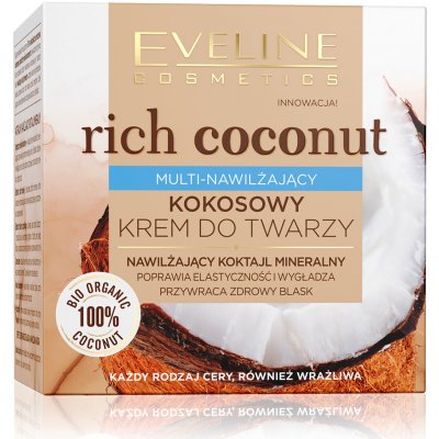 Eveline Cosmetics Rich Coconut Multi-hydratační pleťový krém 50 ml – Zboží Mobilmania