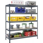 Schulte Regál R4042-05-17-PEFC 2000 x 1600 x 600 mm 5 polic šedý – Zboží Dáma