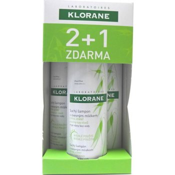 Klorane Avoine sec suchý šampon 3 x 150 ml dárková sada