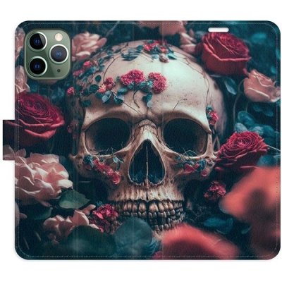 Pouzdro iSaprio flip Skull in Roses 02 iPhone 11 Pro