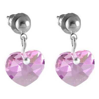 JSB se Swarovski Elements tvar srdce světle fialové 793902 light-amethyst – Hledejceny.cz