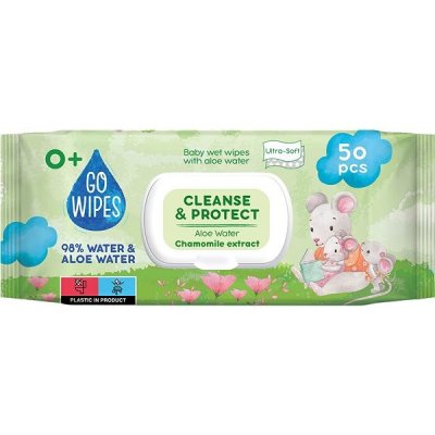 GoWipes Dětské vlhčené ubrousky s Aloe vodou a heřmánkem 50 ks – Zboží Dáma