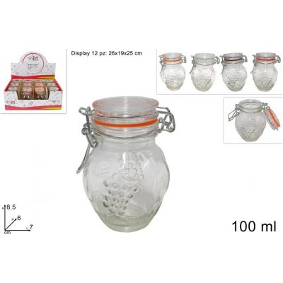 Prohome Dóza sklo 7x6x8,5cm klip 100ml – Hledejceny.cz