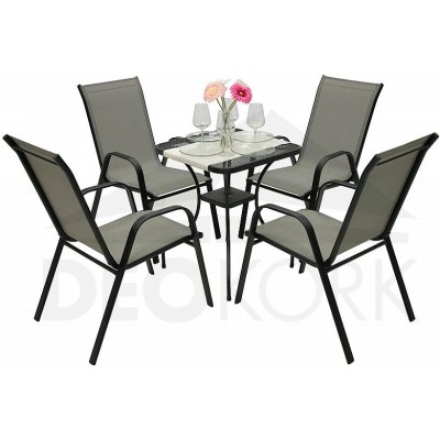 DEOKORK Zahradní kovová sestava TORONTO 1+4 (60x60 cm) – Hledejceny.cz