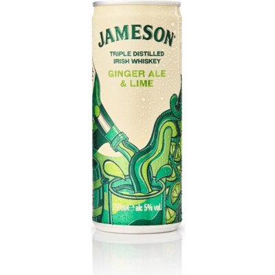 JAMESON GINGER ALE AND LIME 5% 0,25 l (plech) – Hledejceny.cz