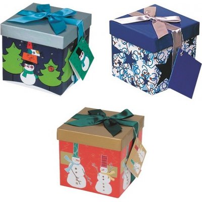 Anděl Přerov Dárková krabička skládací s mašlí vánoční S 12 x 12 x 12 cm – Hledejceny.cz