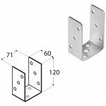 Domax šroubovací patka sloupku typu U (ZNO) PSO 70 - 71 x 60 x 120 x 4.0 mm 10 ks – Hledejceny.cz