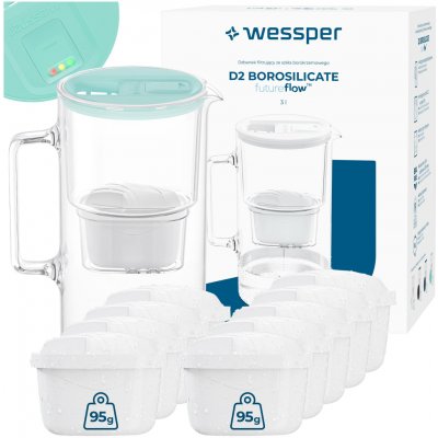 Wessper D2 Borosilicate FF 3 l mátový + filtrů 10 ks – Hledejceny.cz