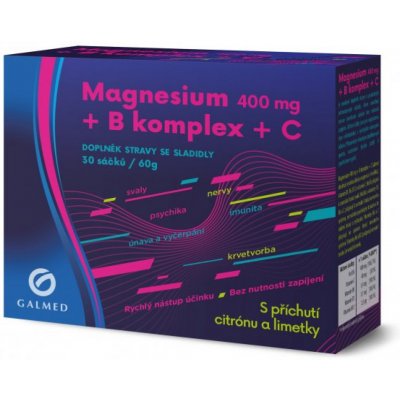 Galmed Magnesium 400 mg+B-komplex+Vit.C 30 sáčků