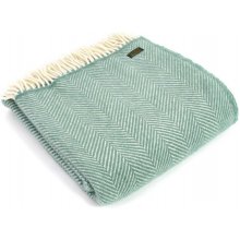 Tweedmill Vlněná deka Fishbone Sea Green 183x150