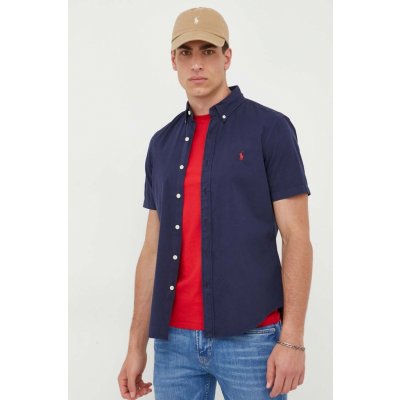 Polo Ralph Lauren bavlněná košile regular s límečkem button-down 710914495 tmavomodrá – Zbozi.Blesk.cz