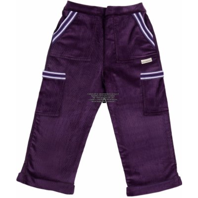 Veselá Nohavice Dětské manšestrové kalhoty zateplené fialové – Zboží Mobilmania
