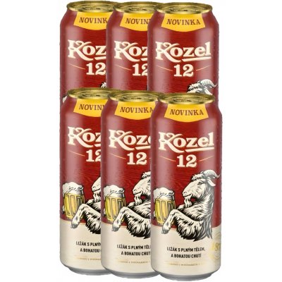 Velkopopovický Kozel světlý ležák 12° 6 x 0,5 l (plech) – Zboží Dáma