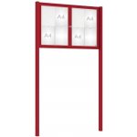 PROCITY Venkovní elegantní vitrína Tradition, 8 x A4 dvoukřídlá, včetně sloupků, červená | Zboží Auto