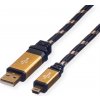 usb kabel Roline 11.02.8821 Gold USB 2.0 kabel USB A(M) - miniUSB 5pin B(M), 0,8m