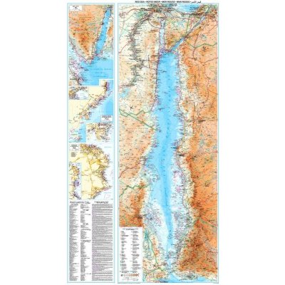 Gizi Map Rudé moře - nástěnná mapa 70 x 125 cm Varianta: bez rámu v tubusu, Provedení: laminovaná mapa v lištách – Zbozi.Blesk.cz