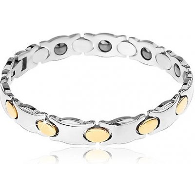 Šperky eshop Užší ocelový stříbrná ovály ve zlatém odstínu magnety R38.15