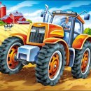  Larsen Výukové Oranžový traktor 37 dílků