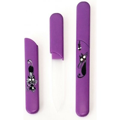 Bohemia Crystal Skleněný pilník s krytkou Violet ručně malovaný s krystaly Swarovski – Zboží Dáma