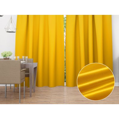 Biante Saténový závěs LUX-L041 Kanárkově žlutý 140x180 cm – Sleviste.cz
